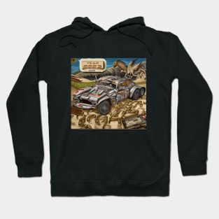 Future Earth - Year 2223 - Dinosaurs Replacing Electric Cars Hoodie